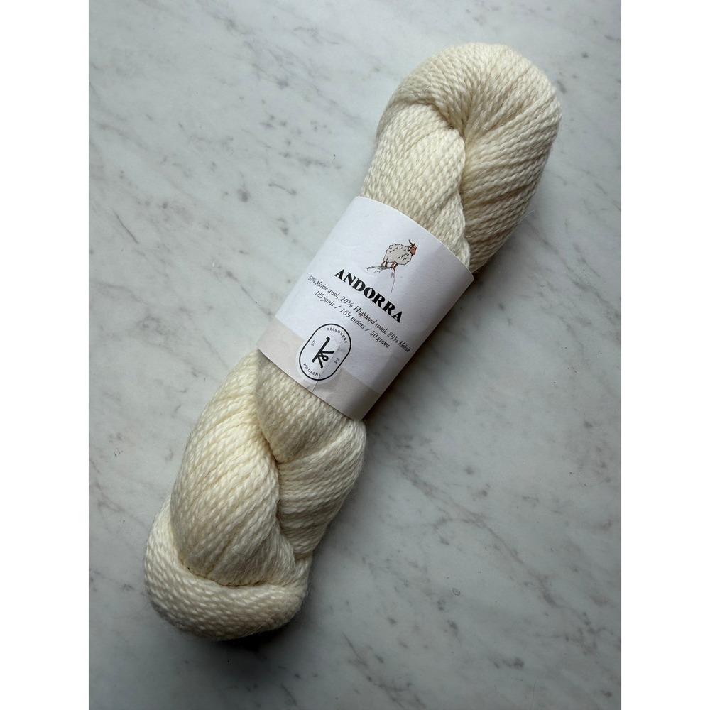Kelbourne‎ Woolens Andorra Yarn Snow White 185 Yards Wool Mohair Colorwork